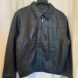 NWT Niko Milano Men's Black Leather Bomber Jacket Size XL